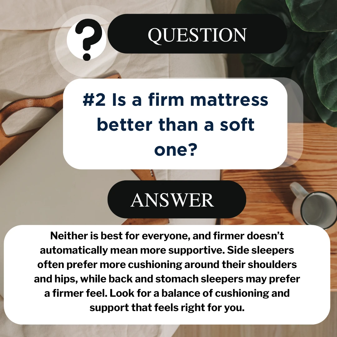 Question two guide comparing firm and soft mattress comfort